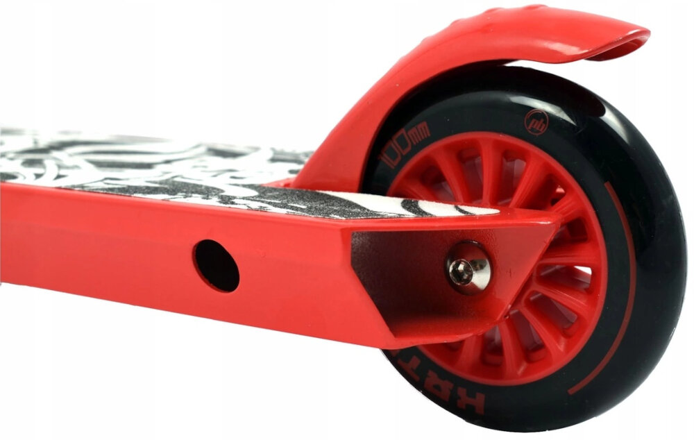 Hulajnoga wyczynowa PB Stunt Katana Czerwono-czarny tylny hamulec nozny docisniecie do kola