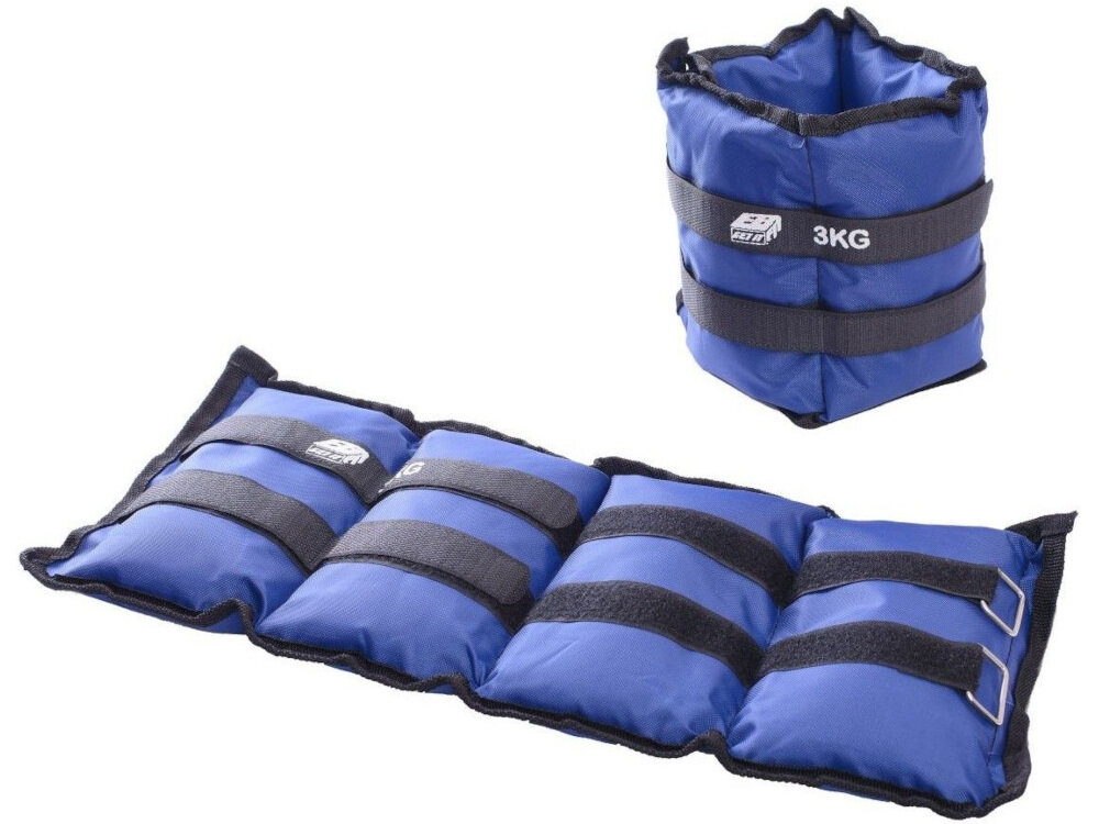 Obciążenie na przeguby EB FIT Niebieski (2 x 3 kg) wykonane z wytrzymałego materiału syntetycznego odporny na uszkodzenia i przetarcia długość 46 cm