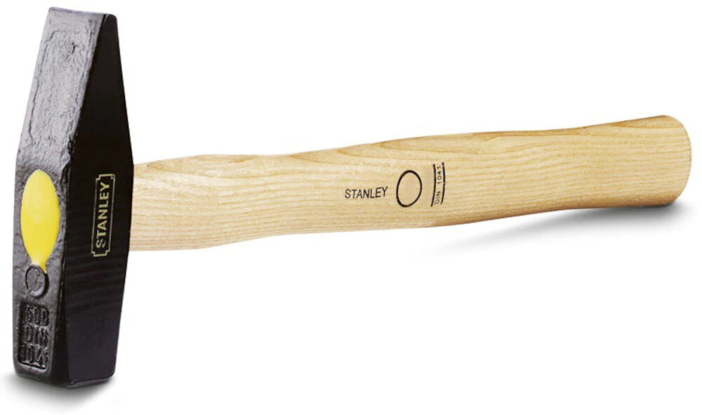 Młotek ślusarski STANLEY 1-51-178 (0.8 kg) do drobnych prac montażowych i budowlanych trzonek z mocnego drewna jesionowego lakierowany odporny na wilgoć słońce i inne niekorzystne warunki odpowiednio wyprofilowany obuch kuty obrabiany cieplnie