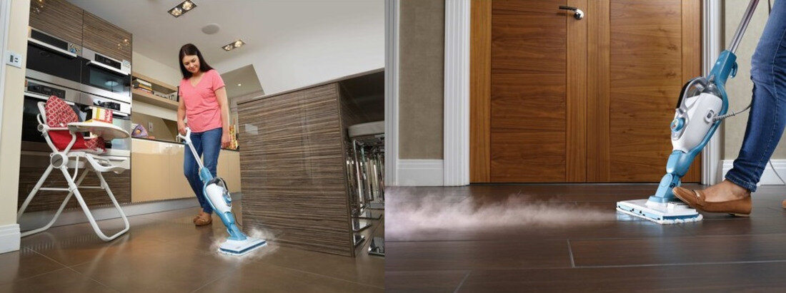 Mop parowy BLACK & DECKER FSMH13101SM moc 130 W szybkie nagrzewanie waga 2,7kg latwa obsluga