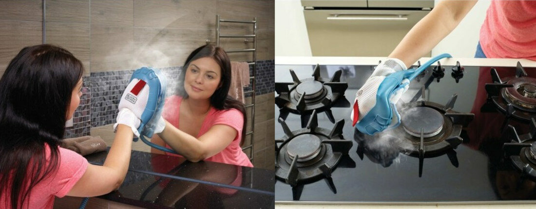 Mop parowy BLACK & DECKER FSMH13101SM reczny oczyszczacz parowy rekawica parowa STEAMITT