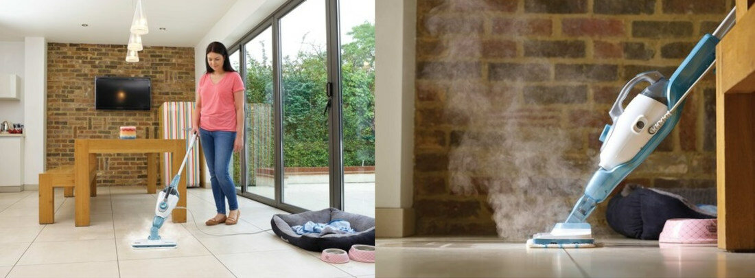 Mop parowy BLACK&DECKER FSMH1321 skuteczne czyszczenie zabija bakterie i zarazki czysci