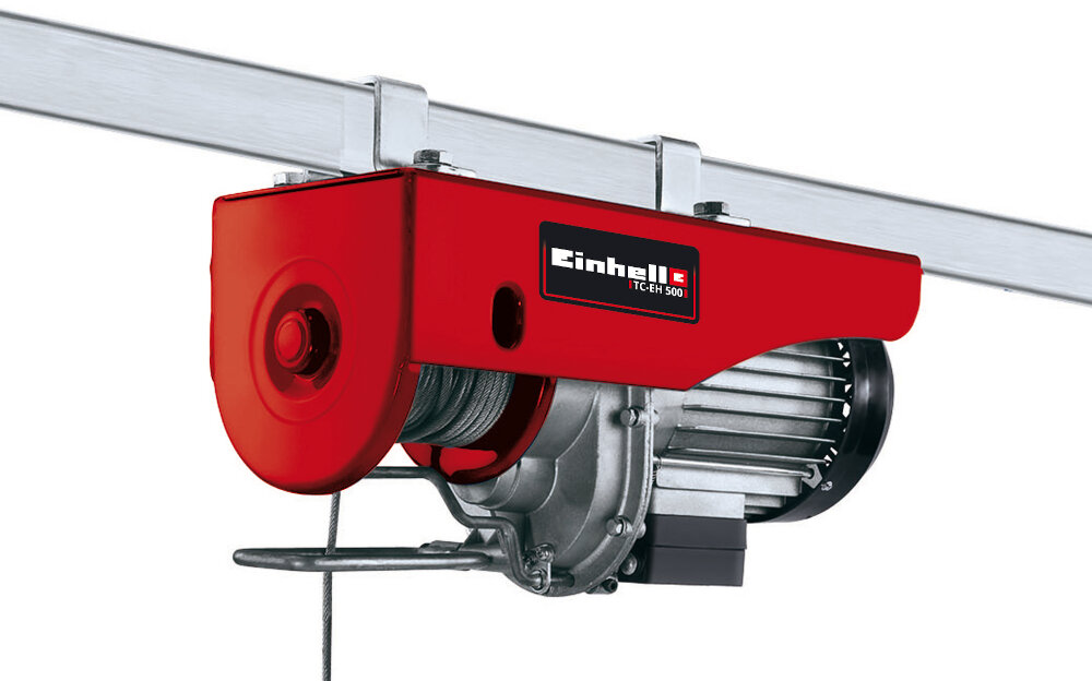 Wciągarka elektryczna EINHELL TC-EH 500 do podnoszenia ciezkich przedmiotow wygoda bezpieczenstwo wysoka wydajnosc
