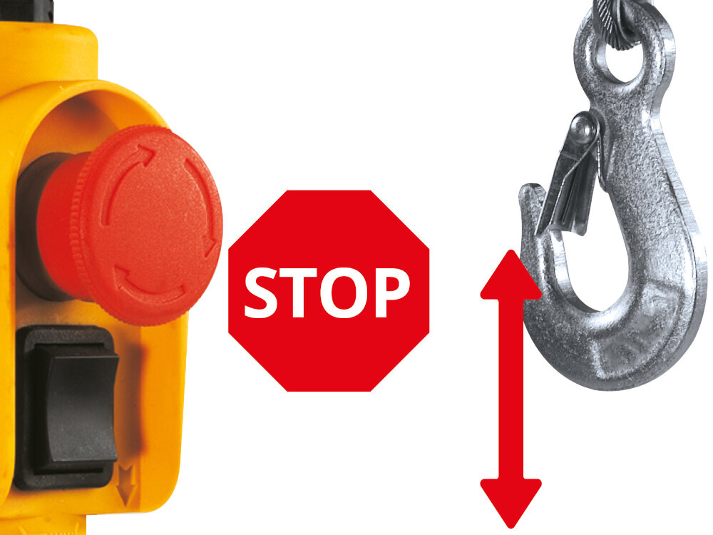 Wciągarka elektryczna EINHELL TC-EH 500 wylacznik bezpieczenstwa zabezpieczenie termiczne hak bezpieczenstwa automatyczny hamulec