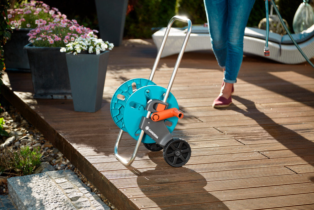 Wózek na wąż GARDENA Aquaroll S 18502-20 wygodne przechowywanie swobodne nawadnianie waz bez platania