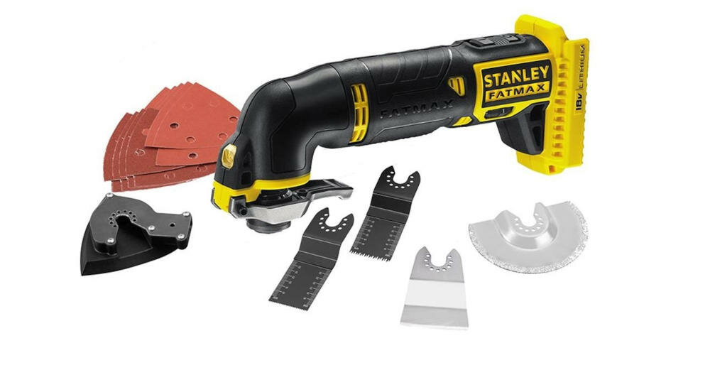 STANLEY-FMC710B-XJ zestaw urządzenie akcesoria stopa oscylacyjna szlifowanie arkusze ścierne skrobak instrukcja karta gwarancyjna