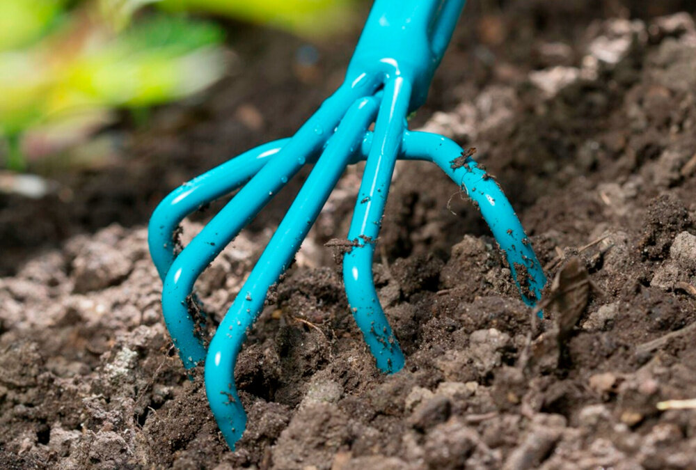 Pazurki ogrodnicze GARDENA 8923-20 szerokość 7 cm 5 zębów piec haczykowato zagietych zebow rozbijaja zbite podloze zeby z wysokiej jakosci stali trwalosc odpornosc na odksztalcenia powloka z duroplastu ochrona przed rdza wilgocia uszkodzeniami mechanicznymi szerokosc robocza 7 mm do mniejszych powierzchni