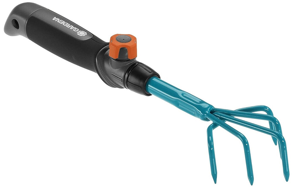 Pazurki ogrodnicze GARDENA 8923-20 szerokość 7 cm 5 zębów wbudowany otwor do wieszania wygodne przechowywanie narzedzie zawsze pod reka utrzymanie porzadku solidny trzonek ze stali trwalosc odpornosc na intensywna eksploatacje