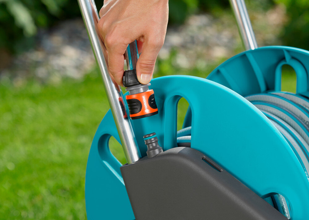 Wózek na wąż GARDENA Aquaroll M Easy 18515-20 system ochrony woda nie bedzie wyciekac ochrona przed mrozem Frost Proof korzystanie przez caly rok trwalosc wytrzymalosc