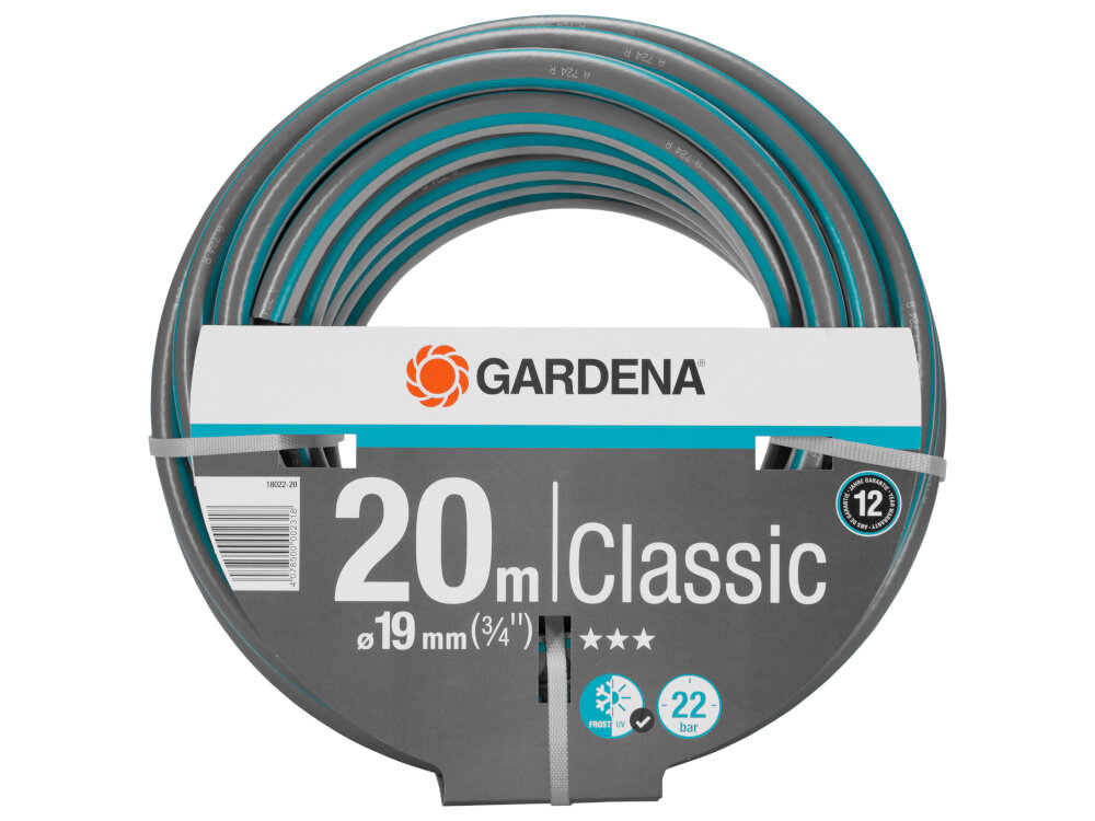 Wąż ogrodowy GARDENA Classic 3-4 cala 20 m 18022-20 wygodne podlewanie efektywnosc odpornosc na mroz i promienie UV elastycznosc optymalna dlugosc trwaly praktyczne rozwiazanie