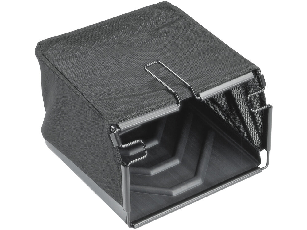 Kosz na ściętą trawę GARDENA 4065-20 rozłożony kosz na białym tle pojemność około 40 litrów lekka konstrukcja ułatwia transport możliwość złożenia porządek w ogrodzie usprawnia codzienną pielęgnację trawnika