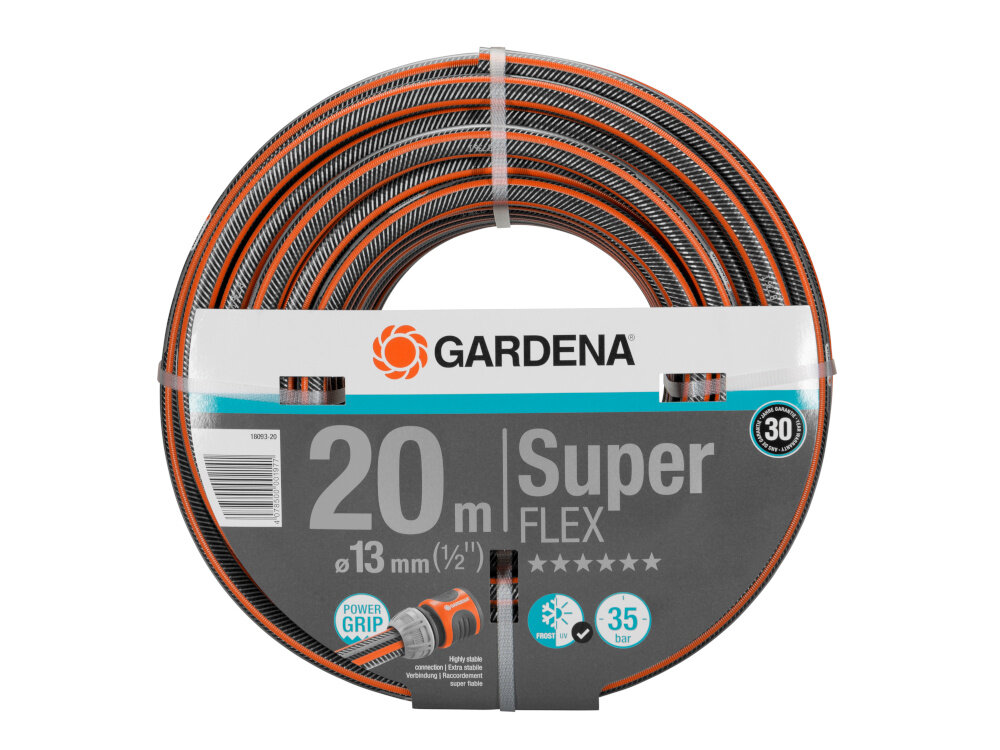 Wąż ogrodowy spiralny GARDENA Premium SuperFlex 1/2 cala 20 m 18093-20 wygodne podlewanie efektywnosc odpornosc na glony i promienie UV elastycznosc optymalna dlugosc trwaly praktyczne rozwiazanie
