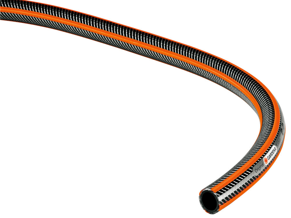 Wąż ogrodowy spiralny GARDENA Comfort HighFlex 1-2 cala 50 m 18093-20 maksymalne cisnienie do 35 bar solidny oplot spiralny wysokiej jakosci tworzywo sztuczne trwalosc odpornosc na uszkodzenia mechaniczne specjalna konstrukcja wnetrza zapobiega osadzaniu sie glonow czysta woda dluga zywotnosc