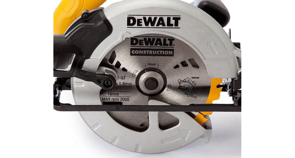 Pilarka tarczowa DEWALT DWE560K tarcza tnąca średnica 184 mm średnica otworu 16 mm 24 zęby równe cięcie nie uszkada materiału