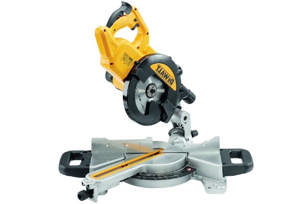 Pilarka ukosowa DEWALT DWS774 blokada glowicy katy ukosowe wyposazenie uzytkowanie korzystanie mozliwosci