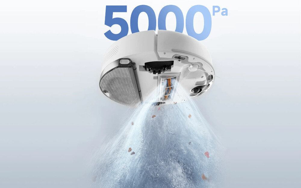 Robot sprzątający XIAOMI Vacuum S40C Moc ssania i skuteczność moc ssania do 5000 Pa usuwanie kurzu, piasku i sierści z różnych powierzchni dopasowanie potrzeby