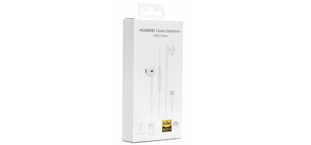 Słuchawki douszne HUAWEI CM33 Bialy widok słuchawki opakowanie