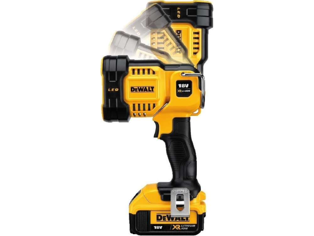 Latarka DEWALT DCL043-XJ zasieg swiatla do 400 metrow regulacja glowicy w zakresie 90 stopni
