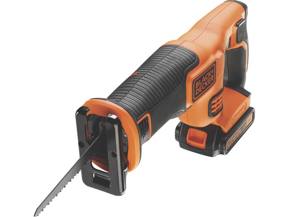 Piła szablasta BLACK & DECKER BDCR18-QW prędkość 3000 skoków na minutę długość skoku 22 mm zasilana akumulatorem Li-Ion 18 V pojemność 1,5 Ah
