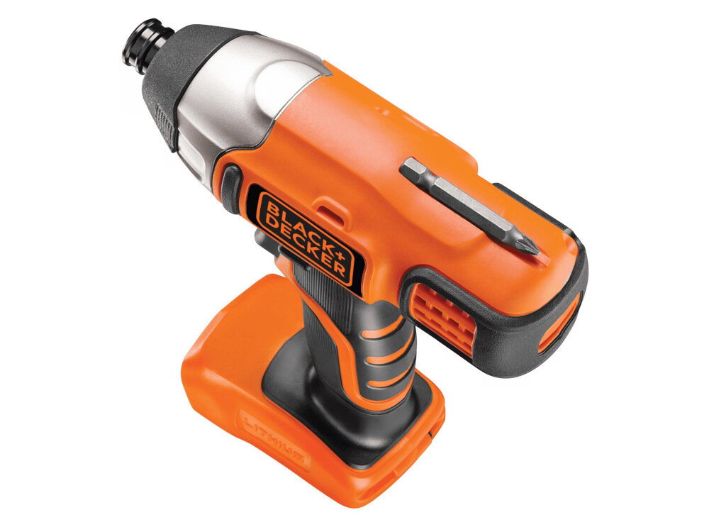 Zakrętarka udarowa BLACK&DECKER BDCIM18N solidny uchwyt ergonomiczna rękojeść powłoka antypoślizgowa uchwyt na korpusie