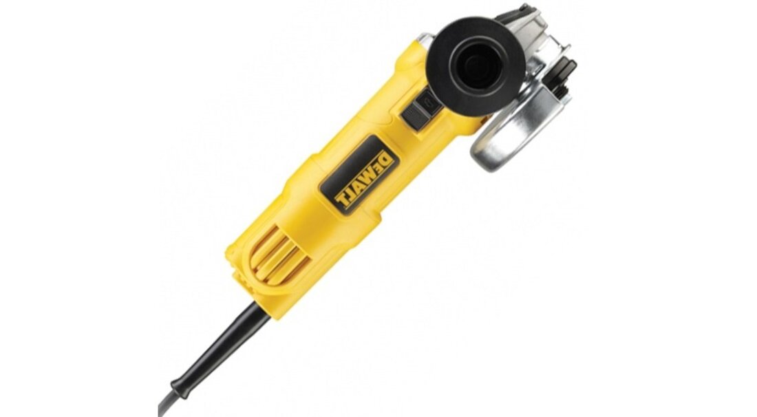 Szlifierka katowa DEWALT DWE4057 Przycisk blokady wrzeciona zabezpieczenie silnika przed pylem przycisk blokady wrzeciona