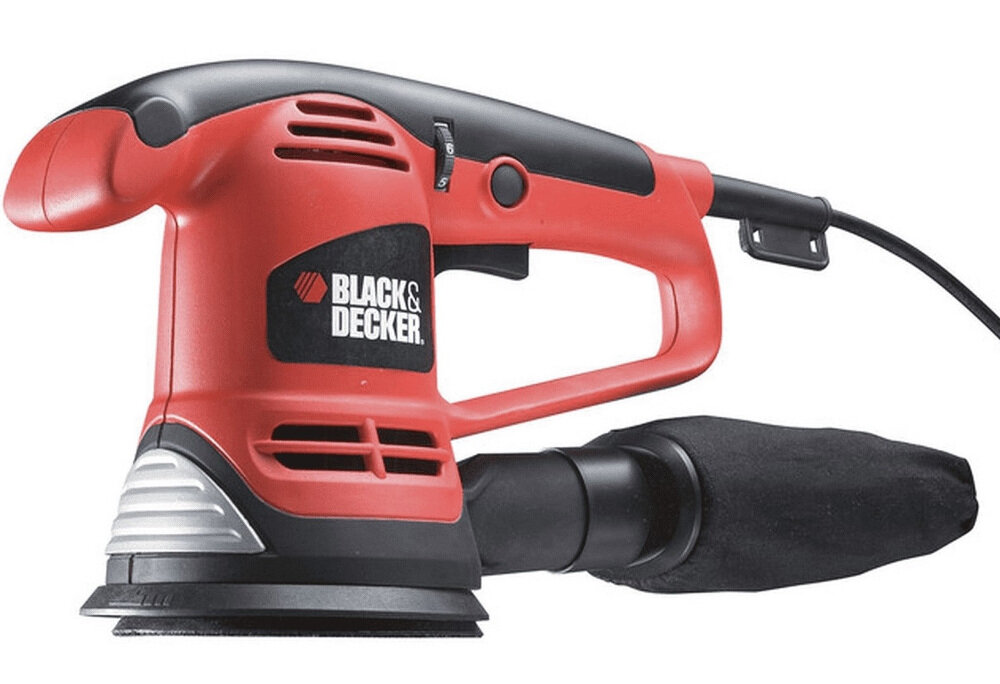 Szlifierka mimośrodowa BLACK&DECKER KA191EK wysoka skuteczność pracy mocny silnik worek na pył do użytku w profesjonalnych warsztatach w domu