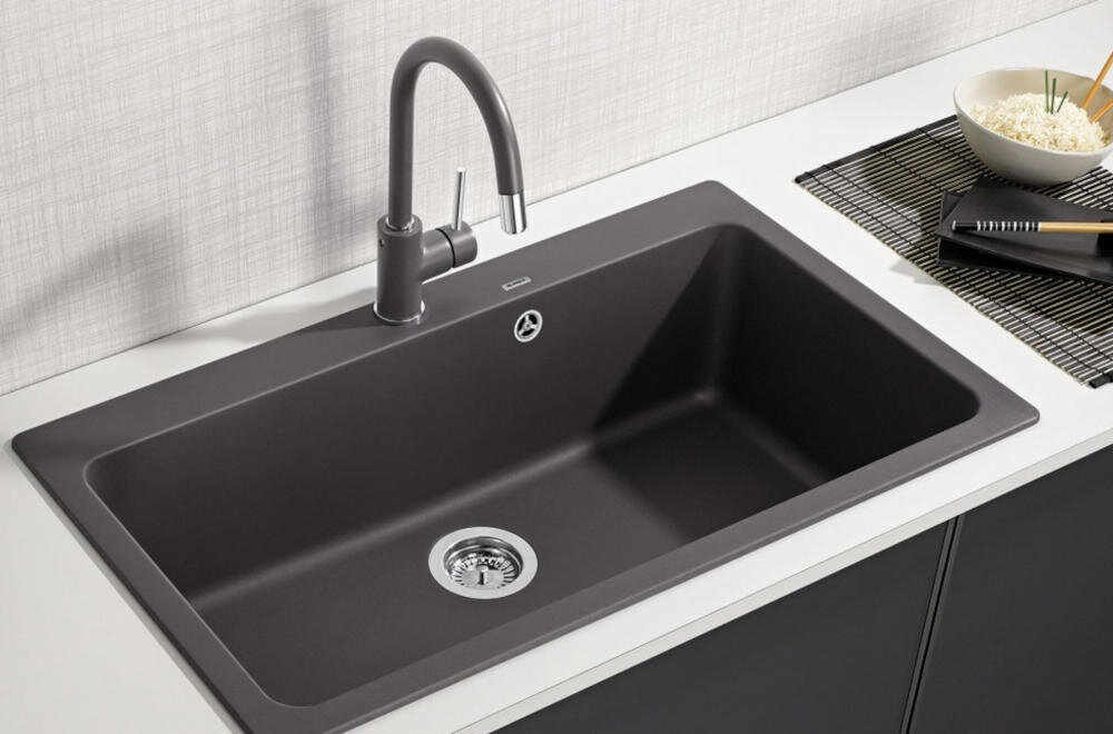 BLANCO zlewozmywak wbudowany montaż blat kuchenny otwór silgranit granit łatwe czyszczenie kamień