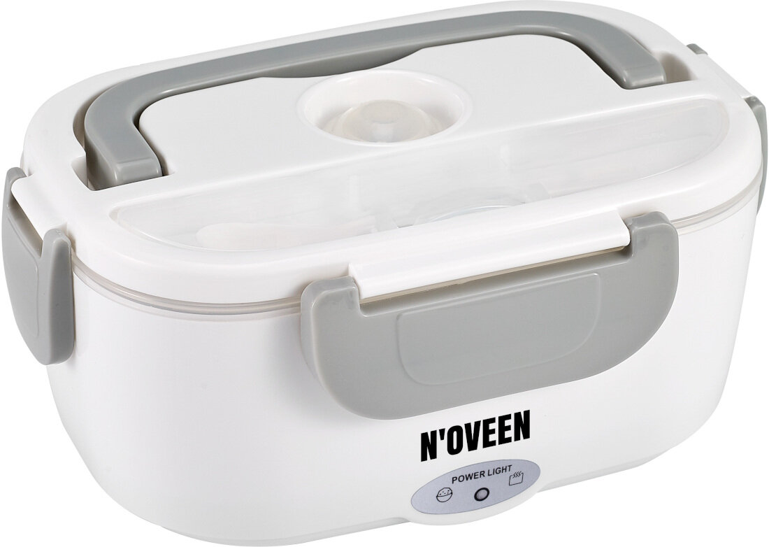 Lunch box NOVEEN LB310 Szary Komfortowe użytkowanie składana rączka schowek na łyżkę zawór wygoda
