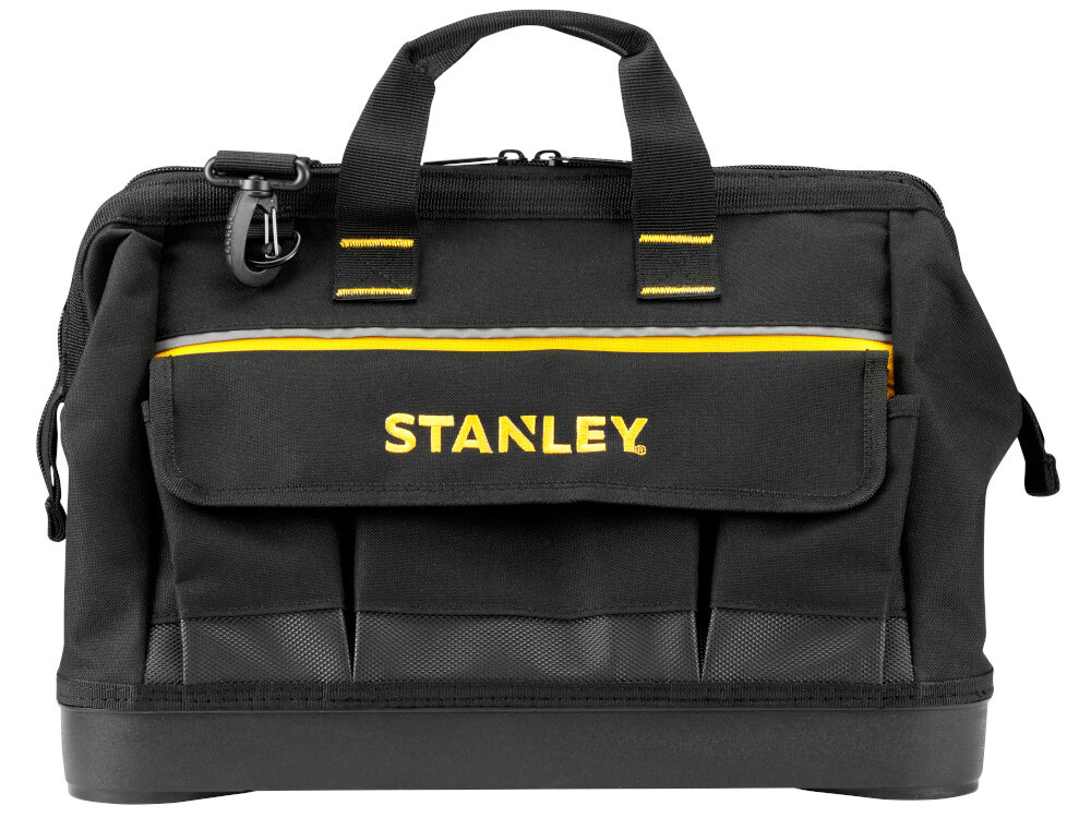 Torba narzędziowa STANLEY Open Mouth 1-96-183 torba na białym tle widoczna od przodu wygodny transport funkcjonalność duża przestrzeń