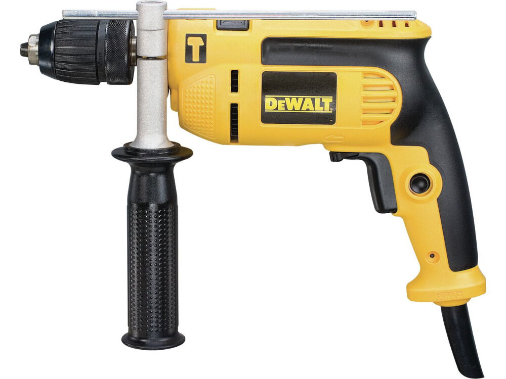 Wiertarka udarowa DEWALT DWD024S elektronarzędzie o uniwersalnym zastosowaniu do pracy w drewnie tworzywach sztucznych metalu betonie ceramice solidne niezawodne lekki 1,82 kg kompaktowa konstrukcja