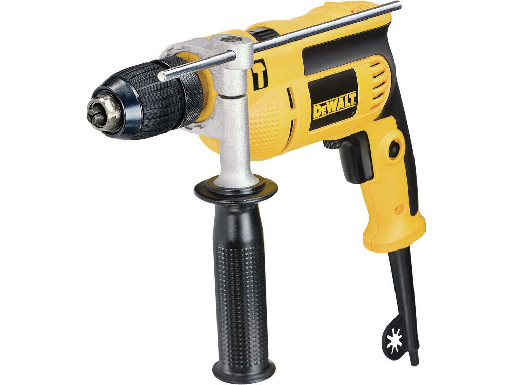 Wiertarka udarowa DEWALT DWD024S silnik szczotkowy moc 650 W maksymalna prędkość obrotowa do 2800 obr/min maksymalny moment obrotowy do 8 Nm długi przewód zasilający