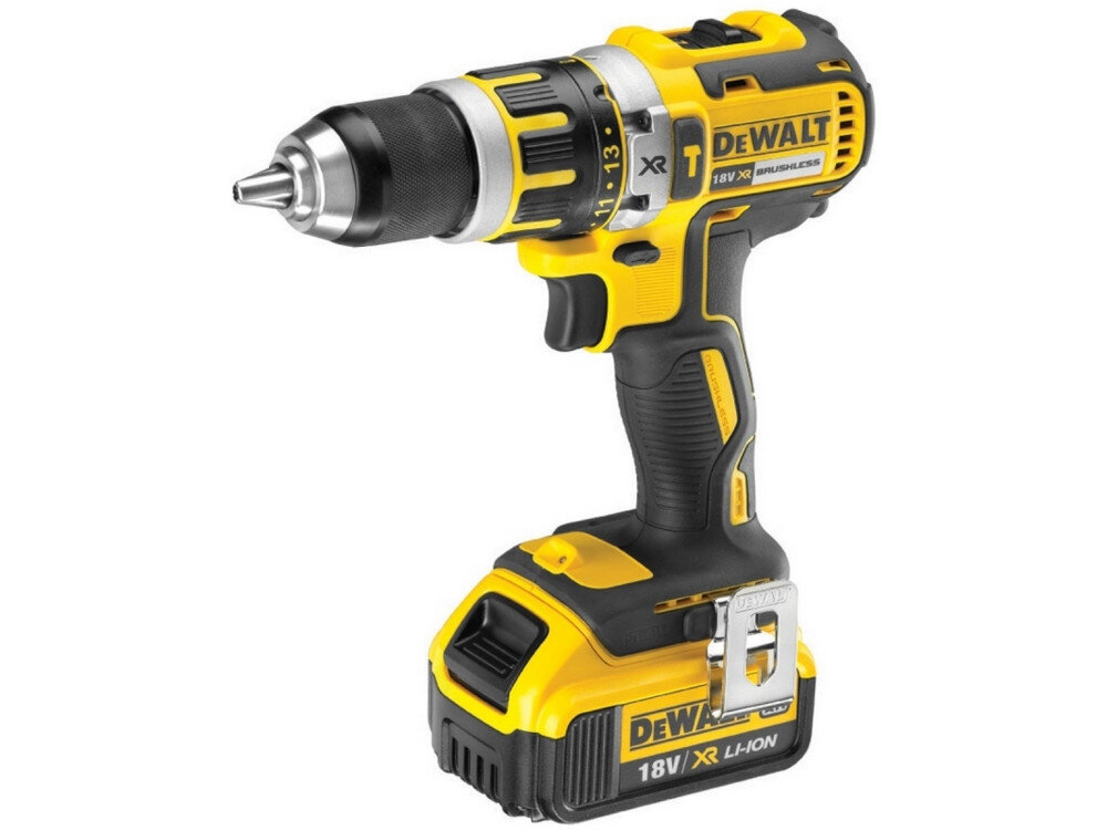 Wiertarko-wkrętarka DEWALT DCD795M2-QW świetne parametry techniczne solidne niezawodne do uniwersalnego zastosowania precyzja wysoki moment obrotowy lekka wygodna kompaktowa waga 1,27 kg do pracy w drewnie materiałach drewnopodobnych stali murze