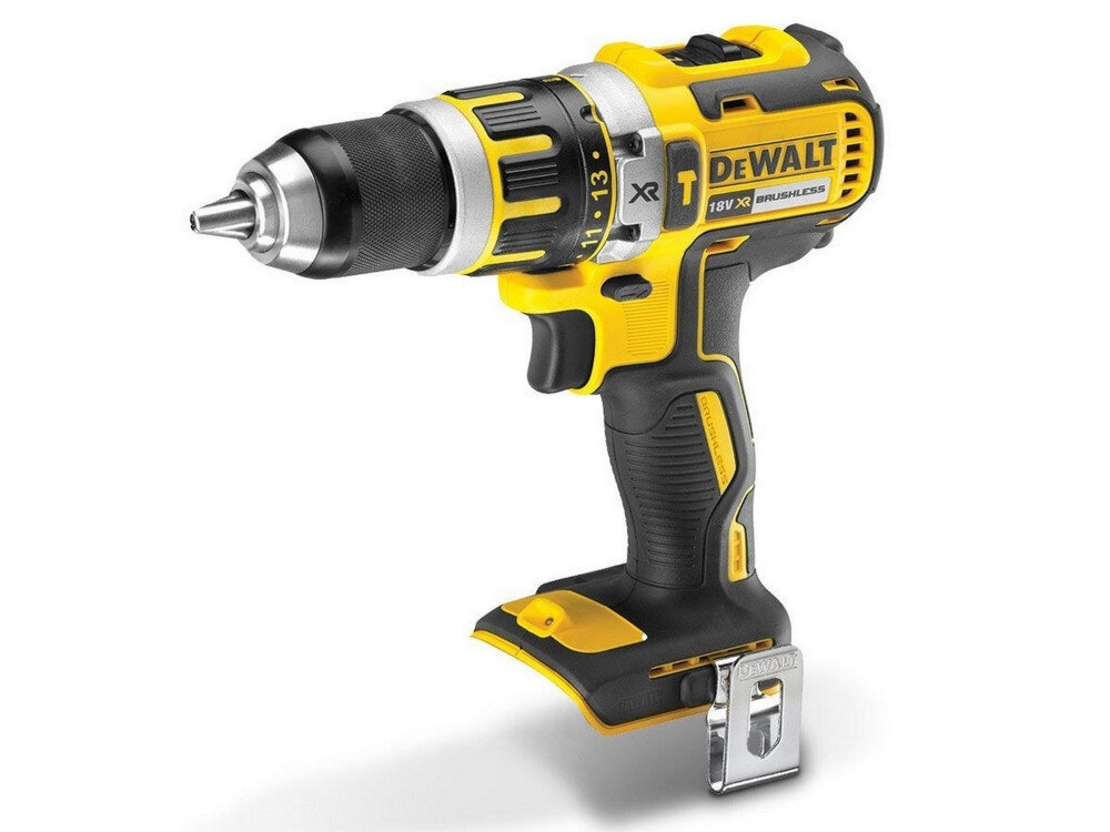 Wiertarko-wkrętarka DEWALT DCD795M2-QW funkcja udaru do pracy w betonie częstotliwość udaru w zakresie od 10200 do 34000 ud/min maksymalna średnica wiercenia w drewnie do 38 mm w stali do 13 mm