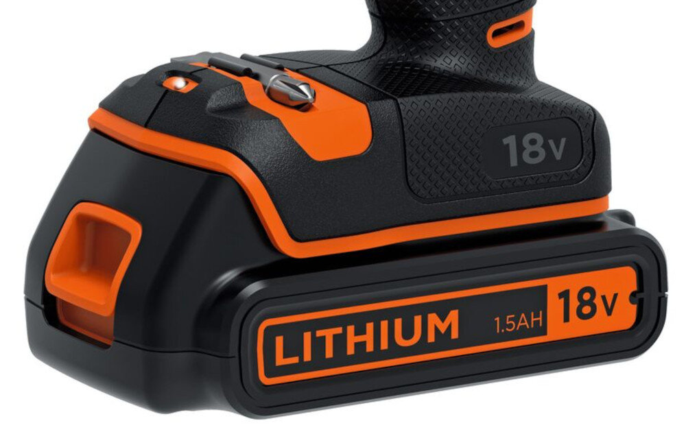 Wiertarko-wkrętarka BLACK&DECKER BDCDC18K silnik bezszczotkowy akumulator Li-Ion napięcie 18 V pojemność 1,5 Ah maksymalna prędkość obrotowa do 650 obr/min maksymalny moment obrotowy do 30 Nm