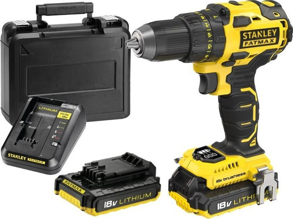 Wiertarko-wkrętarka STANLEY FatMax FMC607D2 2 akumulatory ładowarka zaczep do paska walizka systemowa instrukcja obsługi w języku polskim karta gwarancyjna