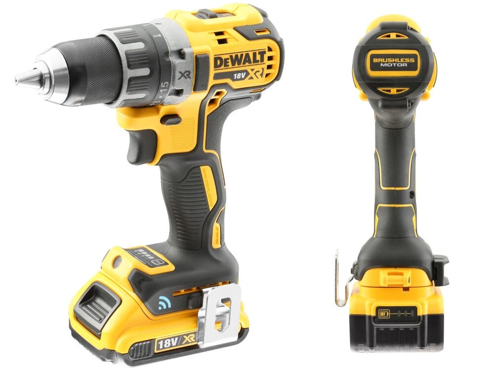 Wiertarko-wkrętarka DEWALT DCD792NT solidny uchwyt kompaktowa konstrukcja ergonomiczna rękojeść pokryta antypoślizgowym tworzywem do użytkowania w profesjonalnych warsztatach w warunkach domowych
