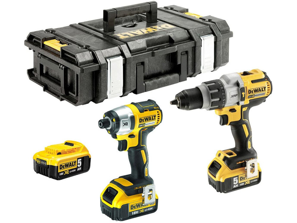 Zestaw DEWALT Combo XR DCK276P3 w zestawie wiertarko-wkrętarka DCD996 zakrętarka DCF887 2 akumlatory ładowarka kufer transportowy instrukcja obsługi w języku polskim karta gwarancyjna