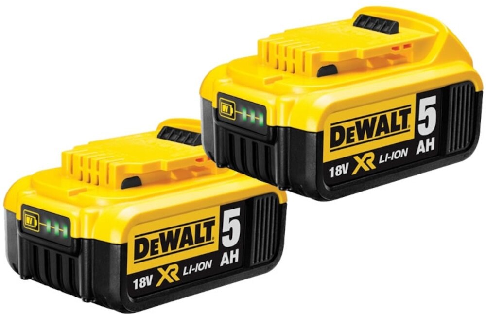 Zestaw Combo DEWALT DCK383P2T 2 akumulatory o pojemności 5,0 Ah napięciu 18 V wskaźniki naładowania jasna dioda LED