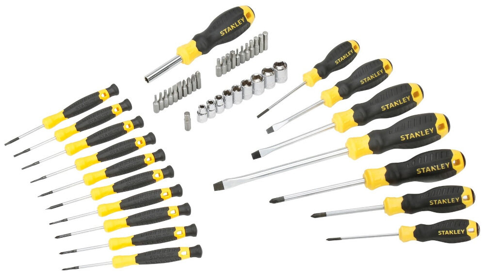 Zestaw wkrętaków STANLEY STHT0-70886 49 elementów dla majsterkowicza dla profesjonalnego rzemieslnika roznorodne wkretaki i bity wysokiej jakosci materialy solidnosc