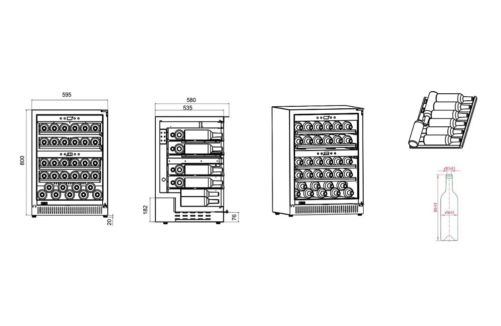 Chłodziarka do wina BERG BRGSW40L AUTOMATYCZNE ODSZRANIANIE