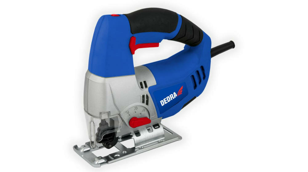 DEDRA-DED7964 wyrzynarka domowe zastosowania cięcie drewno metal tworzywa sztuczne wysoka jakość elektroniczna regulacja prędkość skokowa wygodny uchwyt stabilny chwyt dwustronna funkcja podrzynanie system mocowania końcówki roboczej zasilanie sieciowe