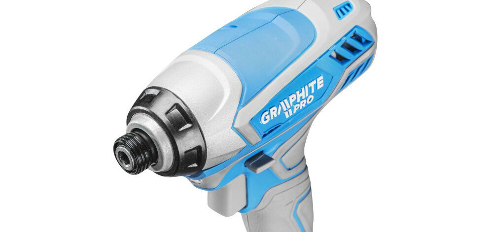 Zakrętarka udarowa GRAPHITE 59GP402 przełącznik kierunku obrotów przystosowane do mocowania osprzętu z chwytem sześciokątnym 1/4 cala przełącznik zmiany prędkości hamulec