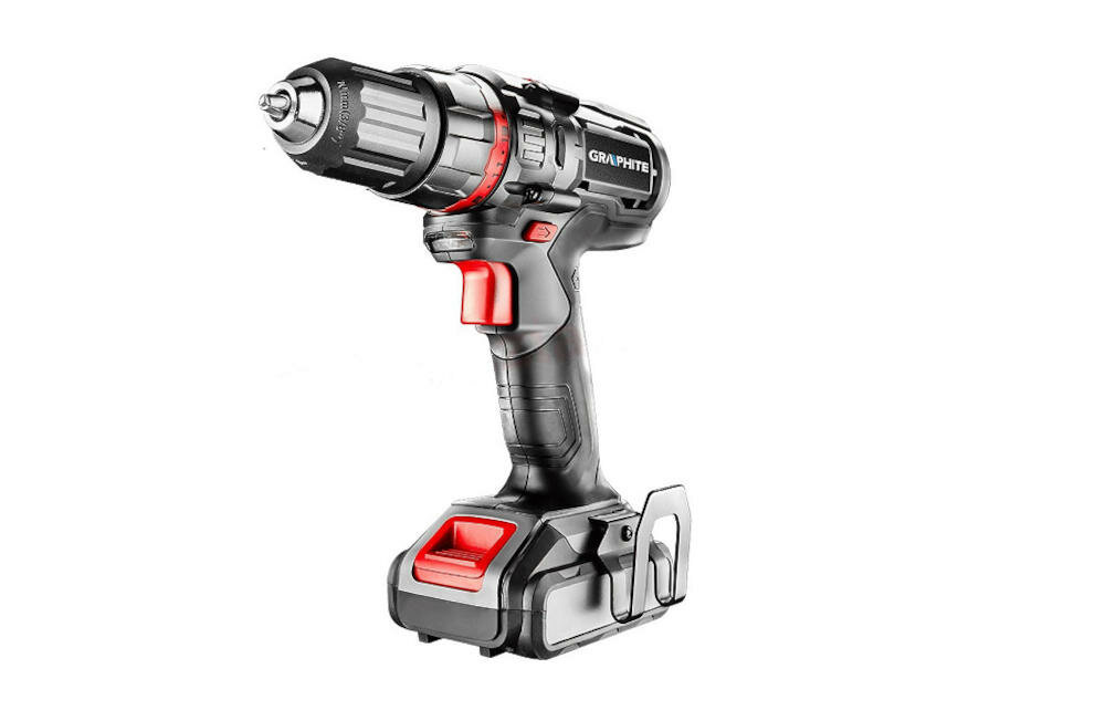 GRAPHITE-58G224 dwubiegowa wiertarko-wkrętarka zasilanie akumulator jakość stal komfort użytkowanie lekka poręczna konstrukcja