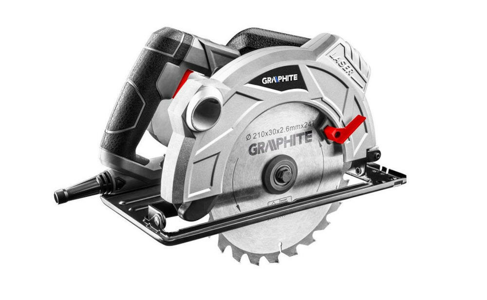 GRAPHITE-58G493 pilarka tarczowa silnik obroty tarcza cięcie włącznik prowadnica równoległa