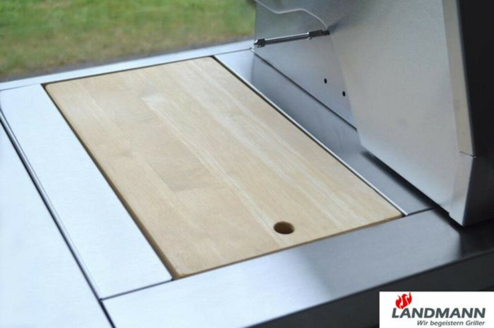 Grill gazowy LANDMANN 12752 deska do krojenia z wysokiej jakości drewna kompatybilne urządzenie