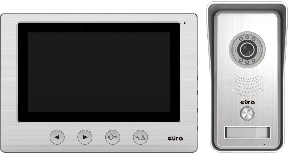 Wideodomofon EURA Luna VDP-33A3 Srebrny aluminium IP44 czytnik zblizeniowy oswietlenie