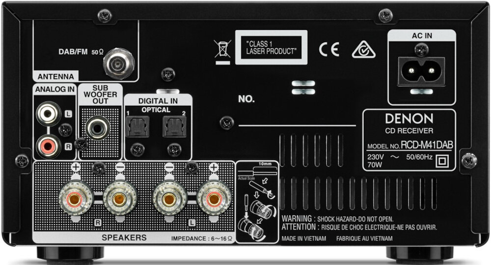 Mikrowieża DENON RCD-M41DAB + SC-M41  - łączność