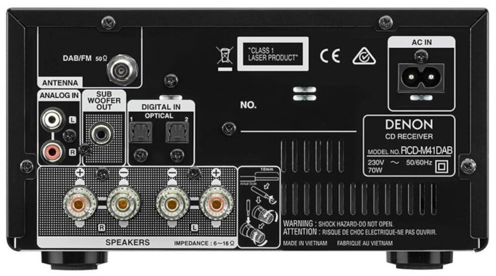 Mikrowieża DENON RCD-M41DAB + SC-M41  - łączność