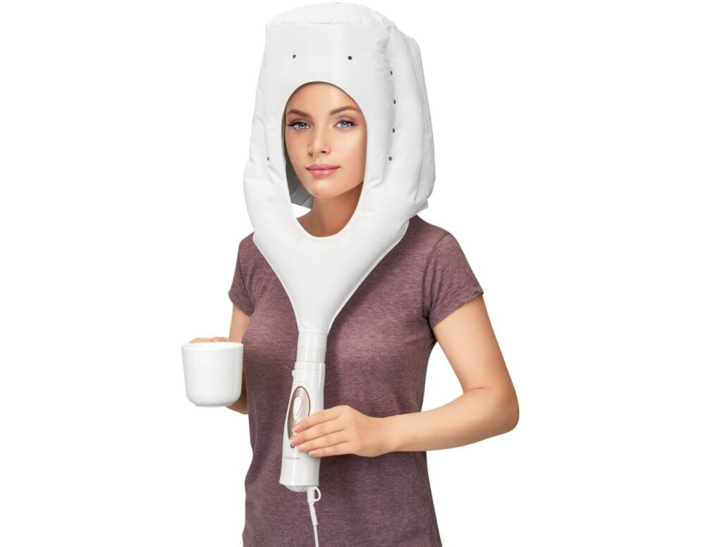 Kaptur suszący PROFICARE PC-HTH 3003 Biały wygoda bezpieczeństwo przewód kabel długość 1,8 mobilność ochrona przed przegrzaniem pętelka zawieszenie