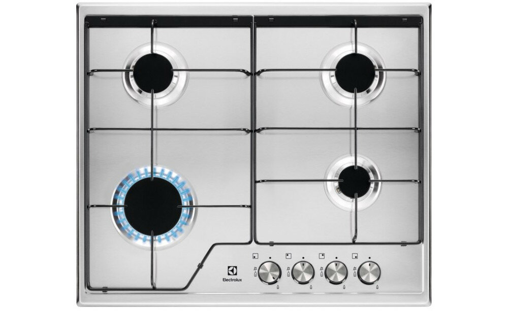 Płyta gazowa ELECTROLUX KGS6424BX 4 palniki eleganckie wykończenie płaska powierzchnia grzewcza